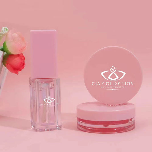 Organic Lip Kit Set (3 Piece) Exfoliator, Lip Balm, Lip Oil